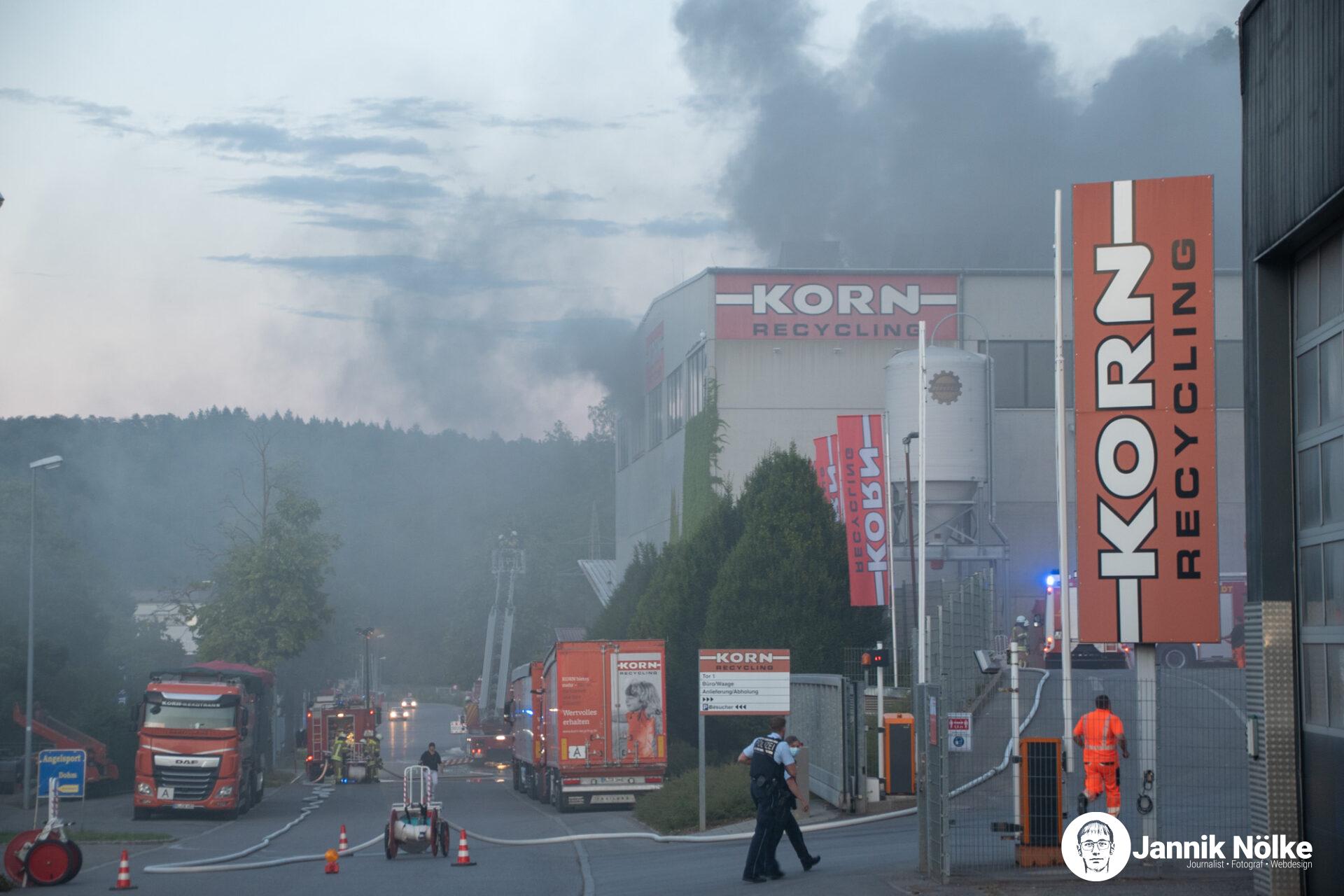 Brand bei Korn-Recycling in Ebingen